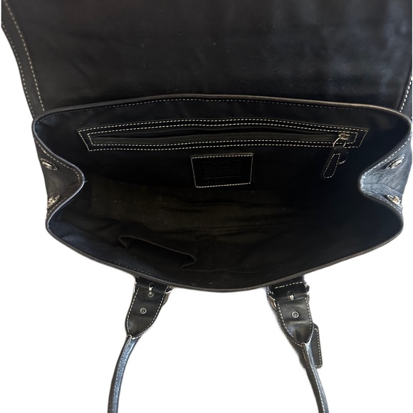 COACH Signature Black Jacquard & Leather Logo Soho Hobo Bag Purse J04J-7080 - Picture 3 of 5